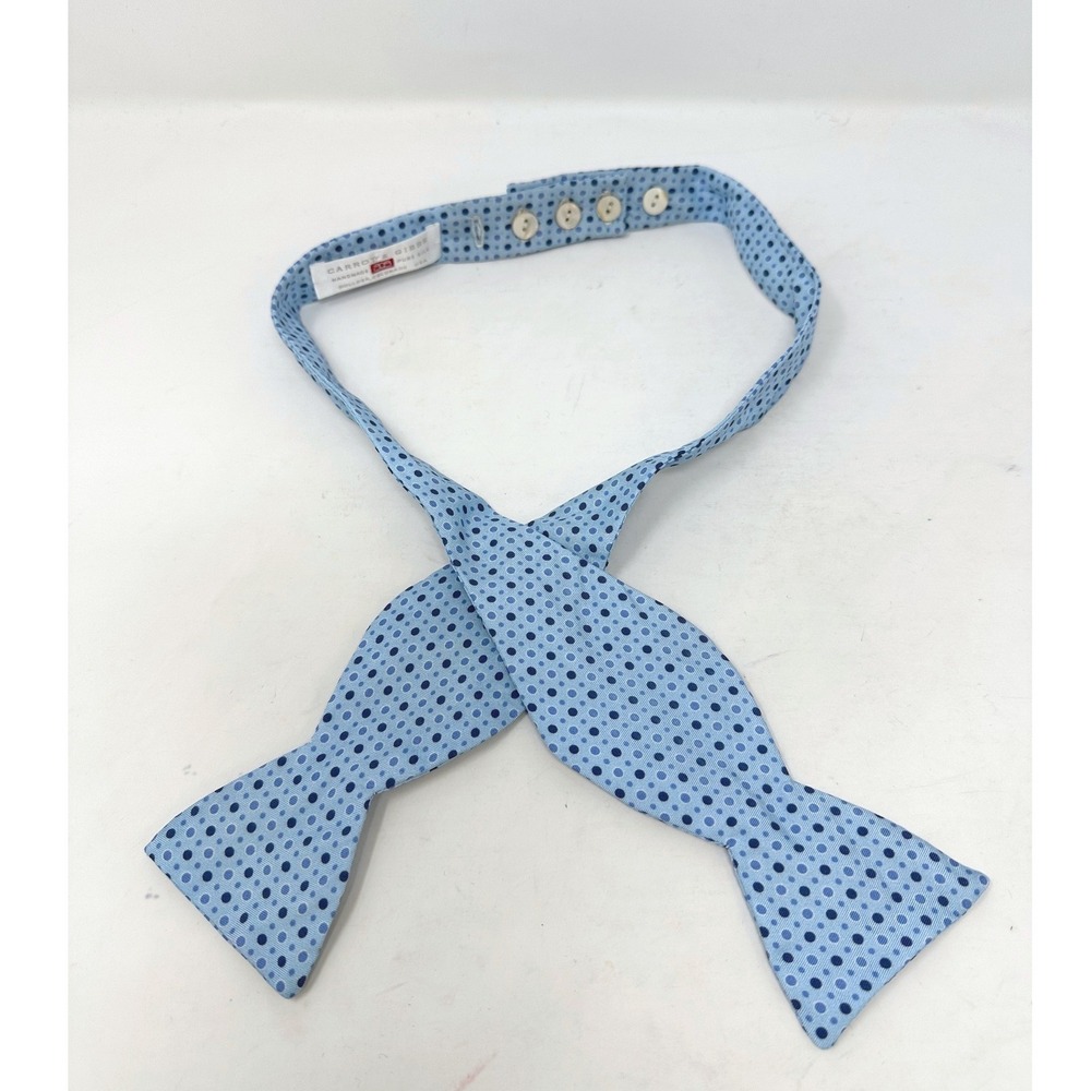 Carrot &‎ Gibbs Handmade Silk Bow Tie Blue Dots